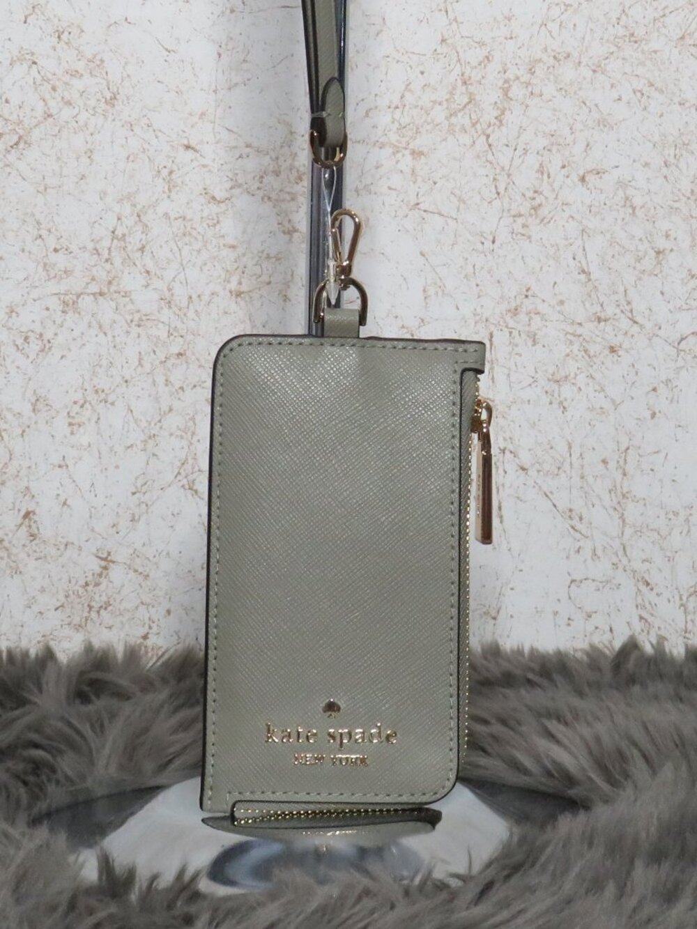 Kate Spade Card Case Lanyard (Oyster Shell)